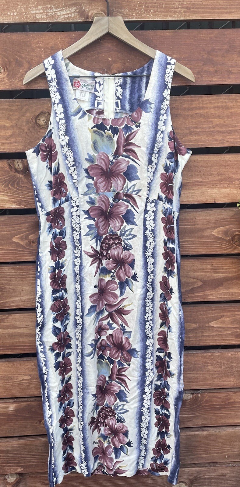 HILO HATTIE Vintage Beach Scenes Hawaiian Cruise Vacation Dress Made In USA M
