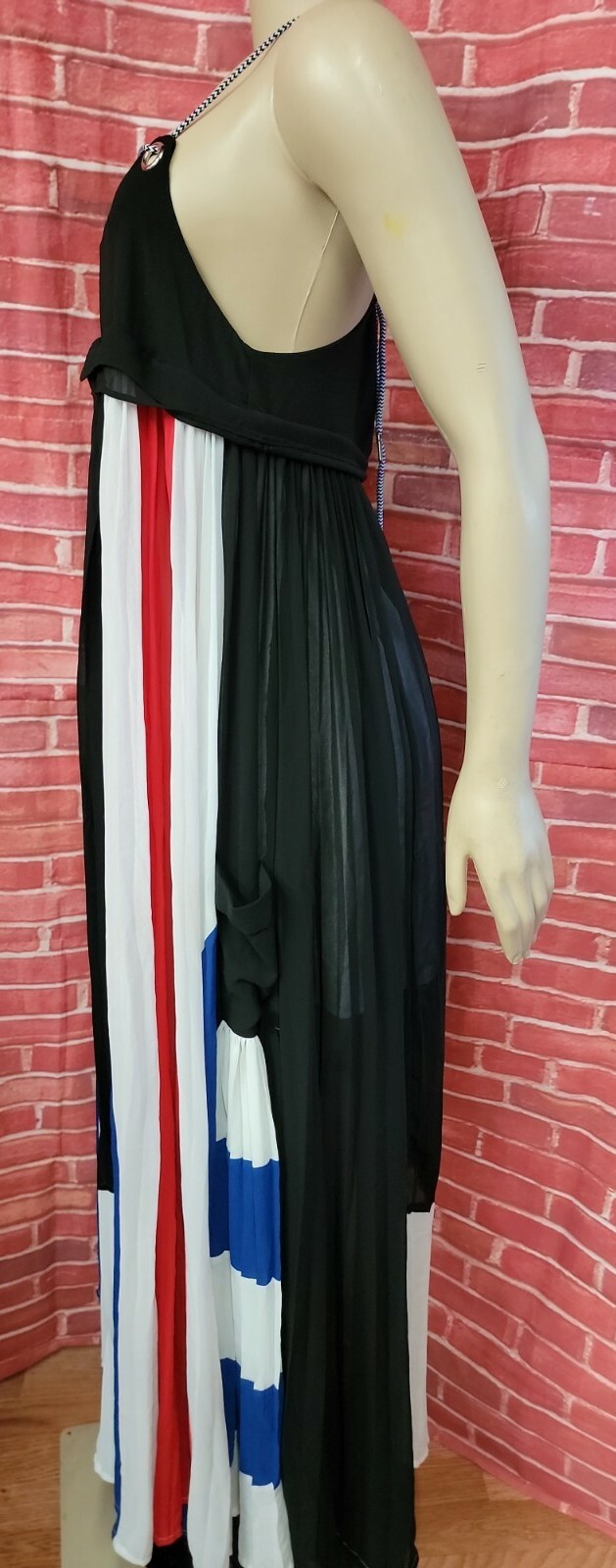 Alpha & Omega BOHO MODERN Pleated Multicolor Women’s Maxi Dress Size S #C7