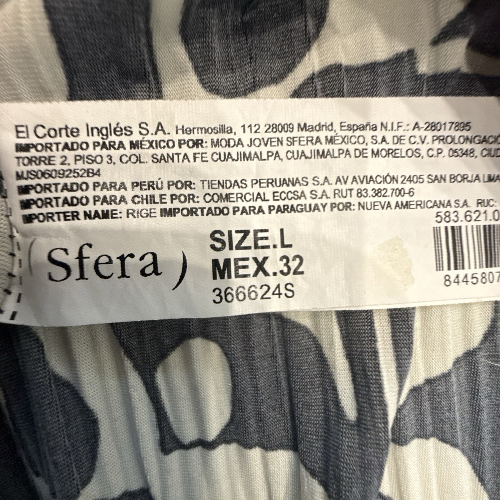 Sfera Basic crinkle sleeveless midi maxi dress size Large Black & Off White