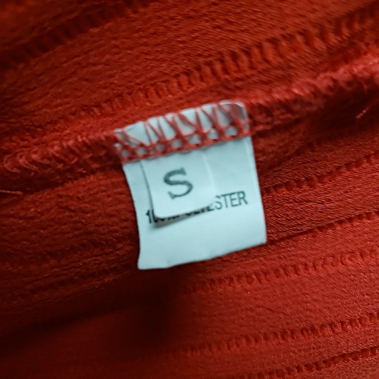 Dress Womens Small Red Solid Sleeveless V Neck Button Ruffle Hem Sundress Short