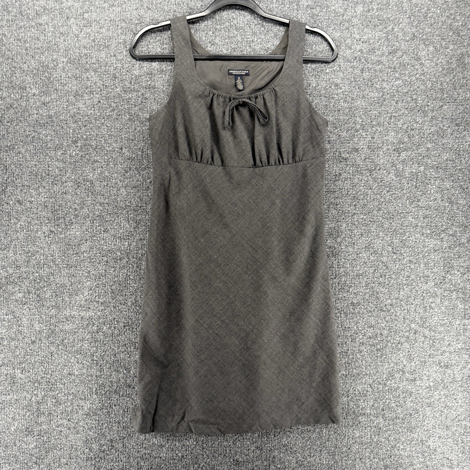 American Eagle Dress Womens 6 Gray 100% Wool Babydoll Old Money Classic Preppy