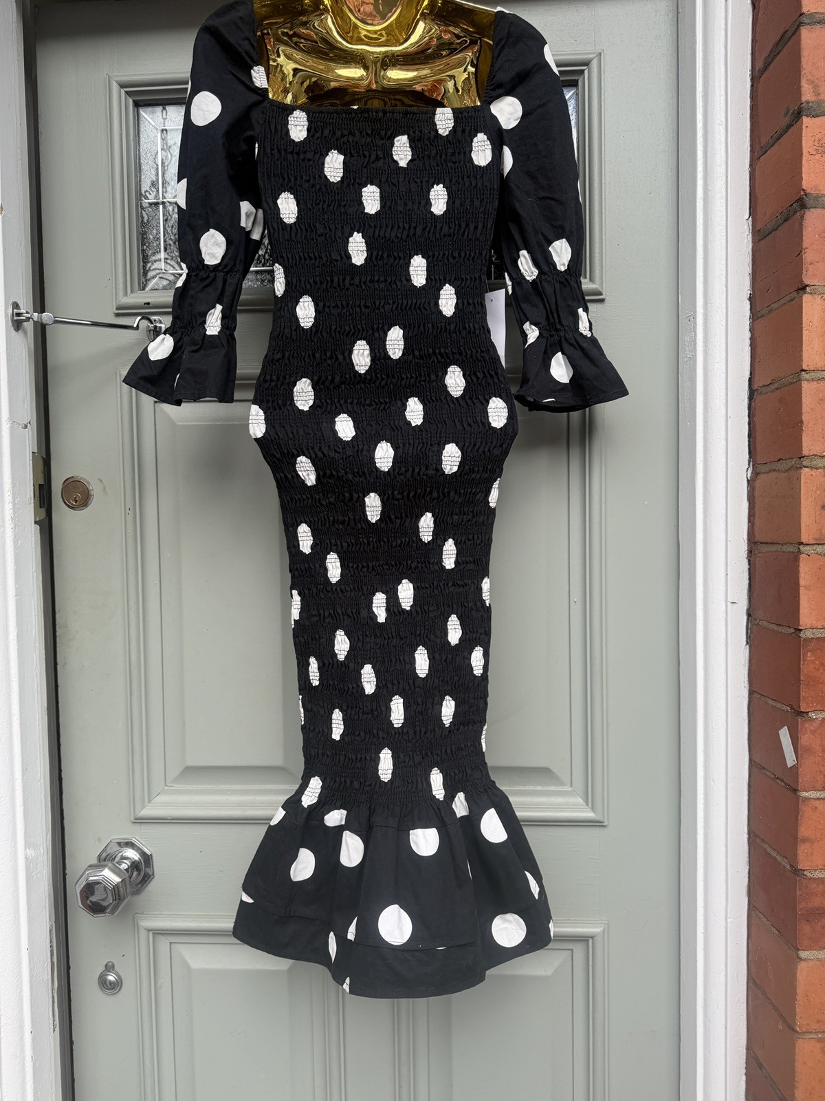 Never Fully Dressed Black Minnie jojo spotty wiggle Dress Size 6 b100