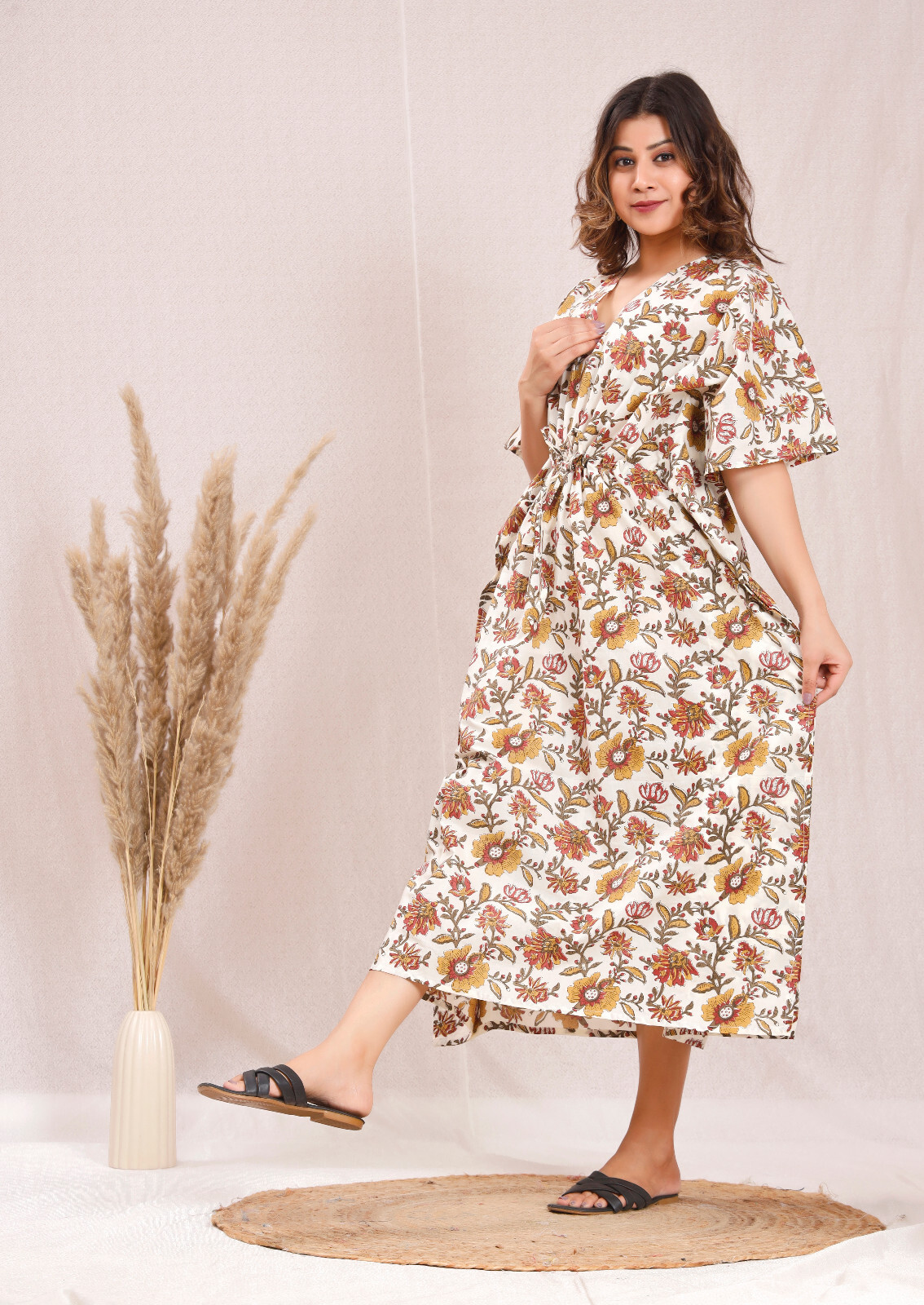 Handmade kaftan cotton plus size regular kaftan resort wear cotton loungewear