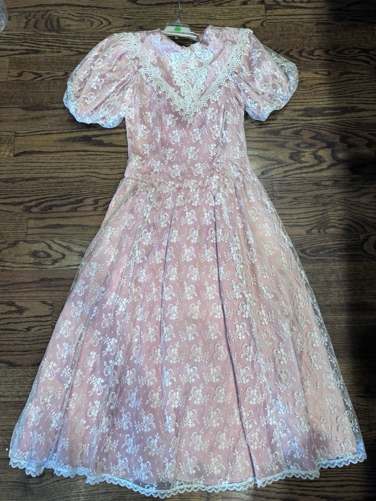 Gunne Sax By Jessica McClintock Pink Lace Dress Size Cottage Core *see Photos BH