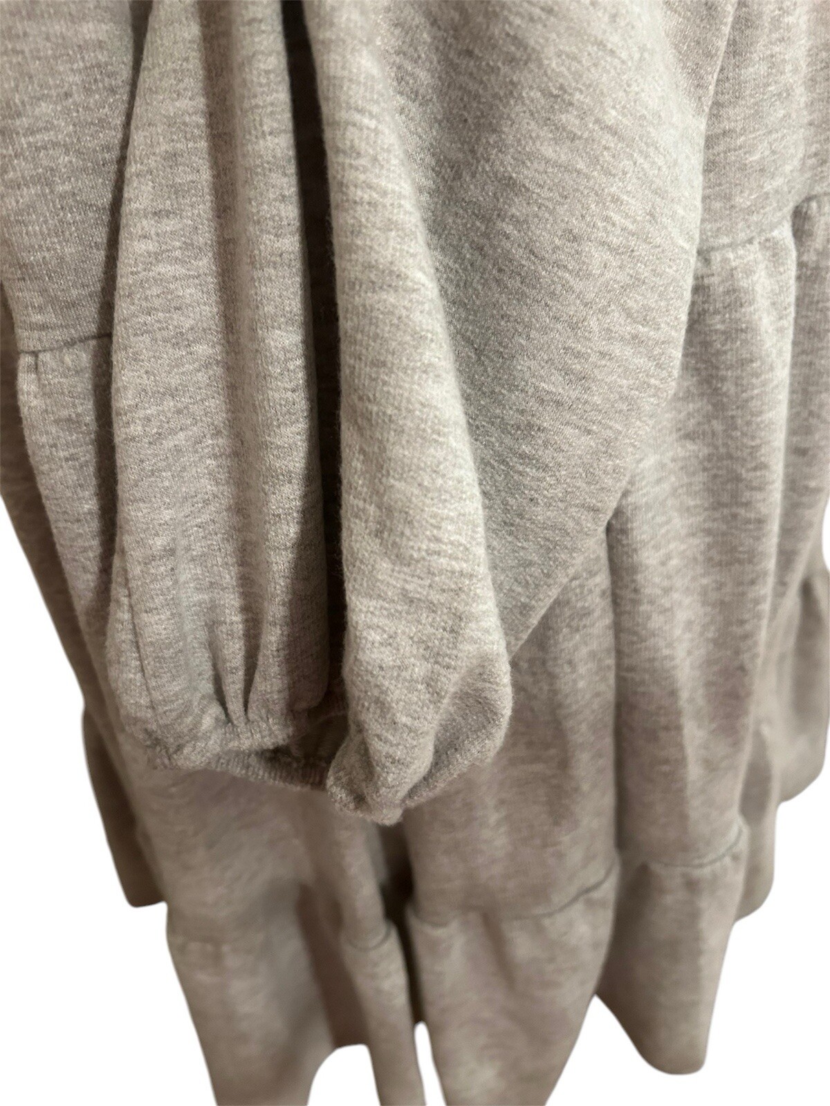 Peach Love Tiered Gray Flowy Dress Soft NWT $44 Fall Winter Fashion