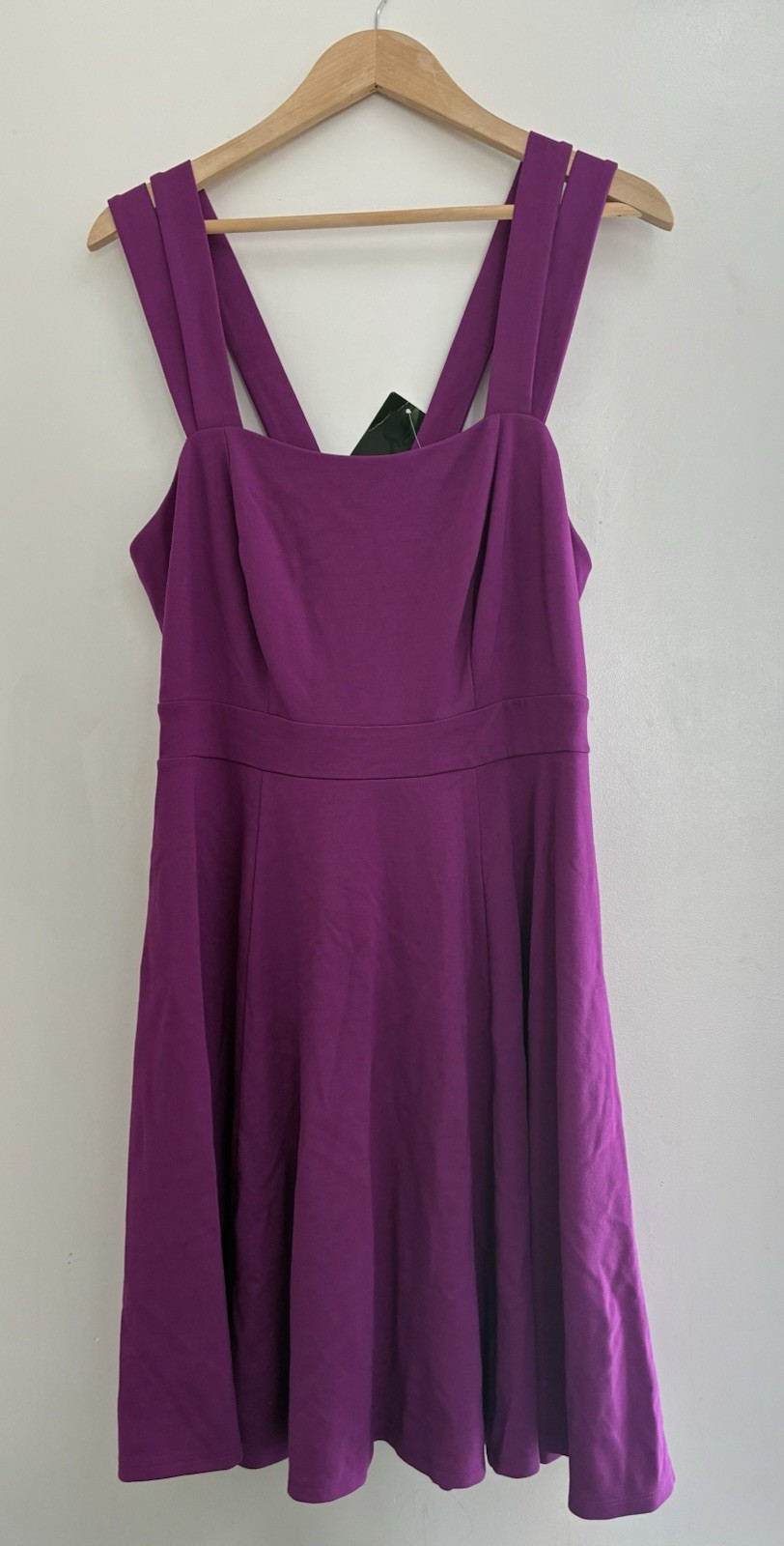 Torrid Womens Solid Magenta Rayon Blend Lined Strappy Sleeveless Skater Dress 10