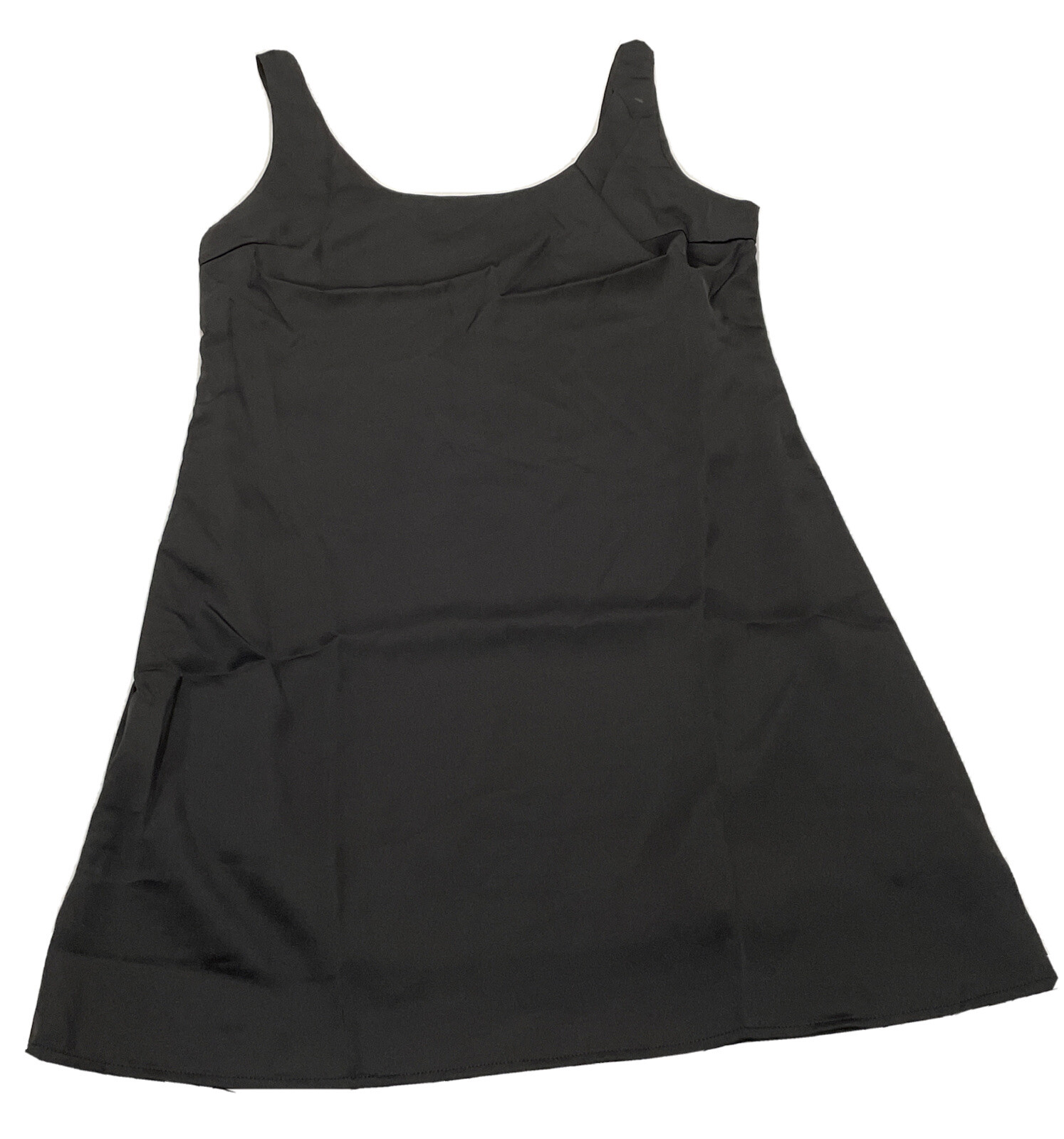 SheIn Womens Sleeveless Dress Satin Black Side Zipper Size 6