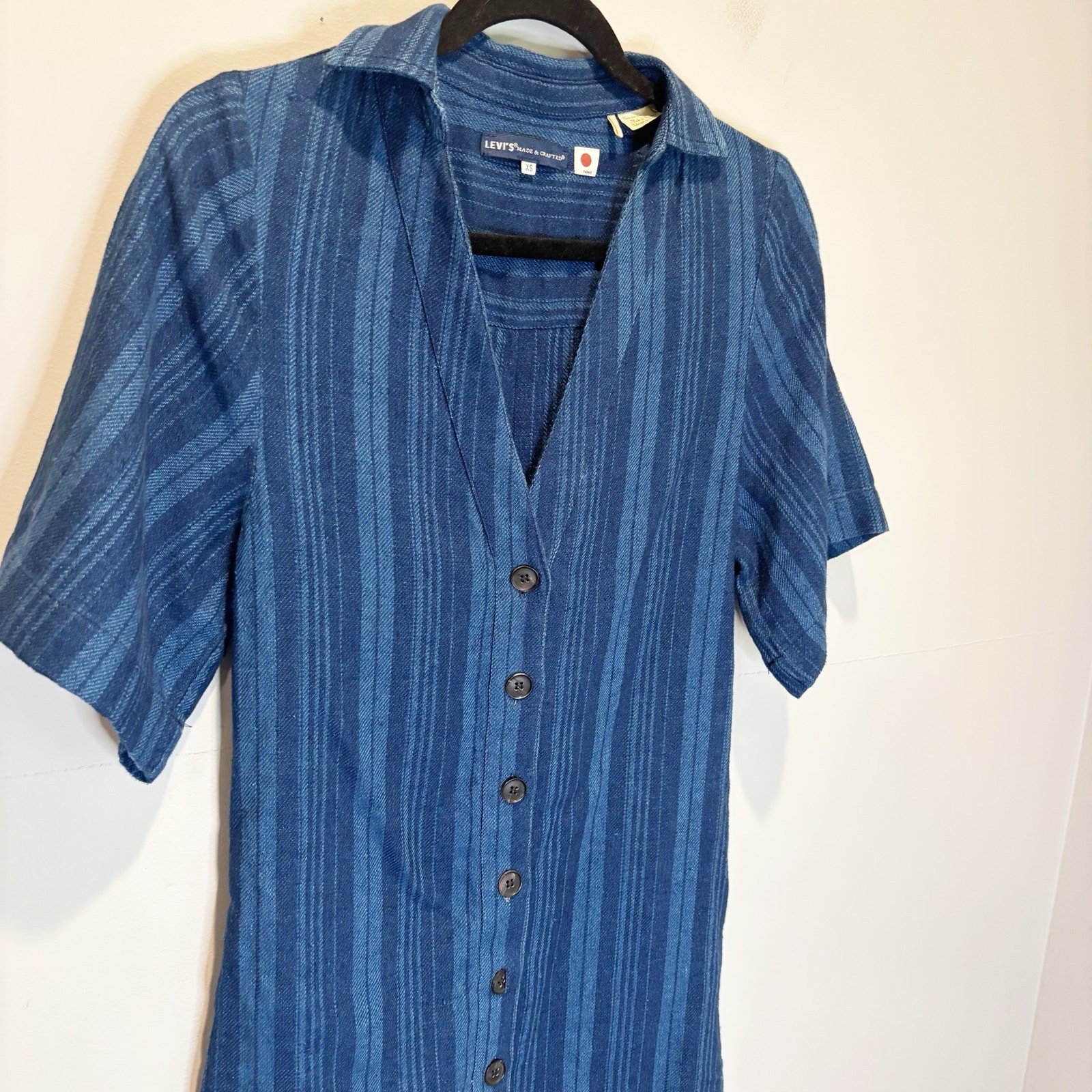 Levi’s Made & Crafted Blue Cotton Button Front Frida Dress – size XS