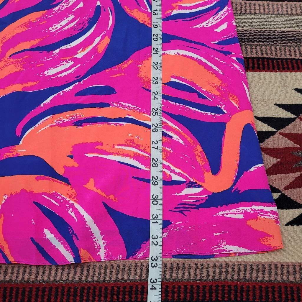 Lilly Pulitzer Jackie Shift Dress Sz XS 100% Silk Bomber Blue Plume Blume 23198