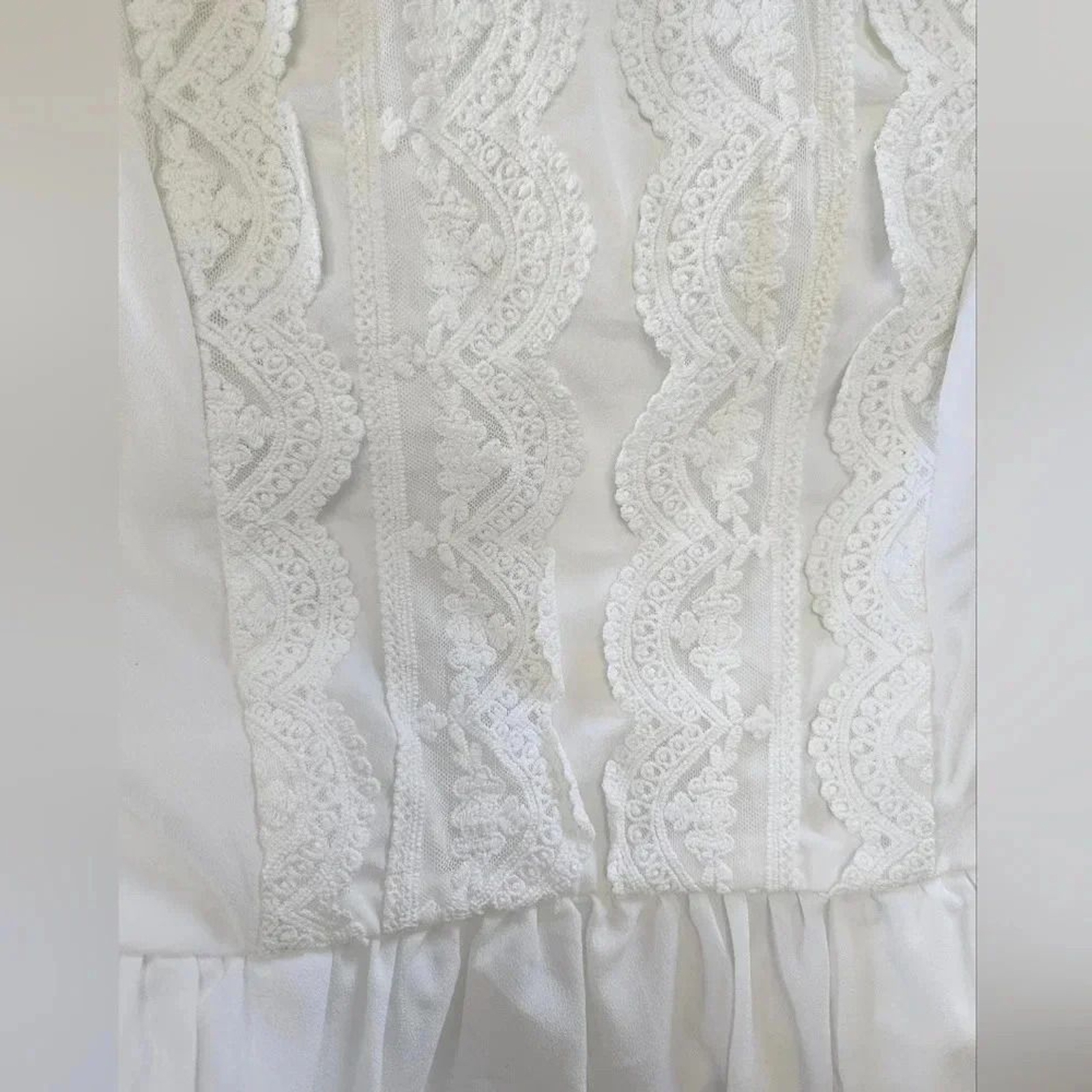 Doe & Rae White Lace Trimmed Sleeveless Fit Flare Dress Size S