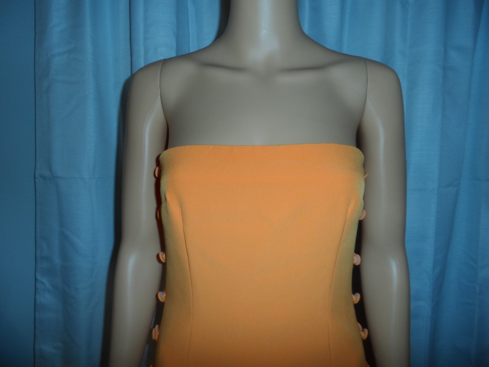 Pretty Gianni Bini size 4 orange side button cut out midi dress women NWT