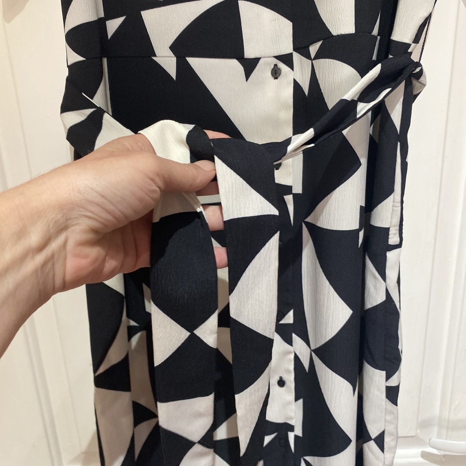 ONLY Nova Life Elite IZI Long Shirt Dress, Geometric print, Size XXL Rrp£38