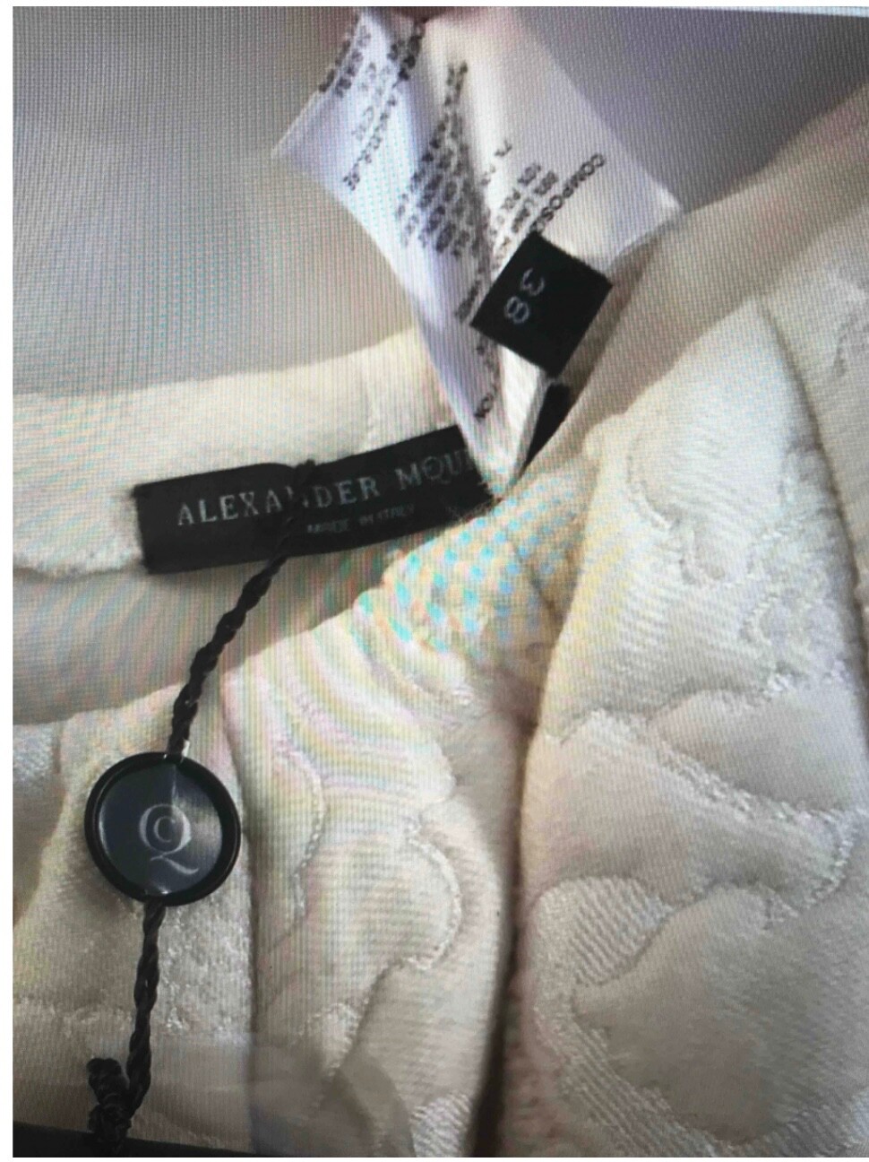 Alexander McQueen Runway 38 White Ivory 3-D Embroideref Flower Jacket & Skirt !!