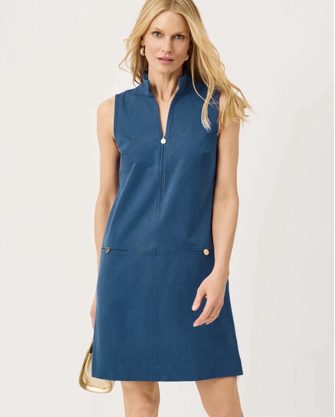 Lilly Pulitzer Rosee Polished Pique Shift Dress Gold Button. NWT $178 Retail