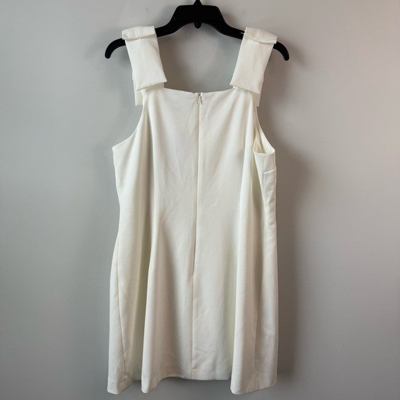 French Connection Whisper Bow Strap Sheath Mini Dress Summer White 14