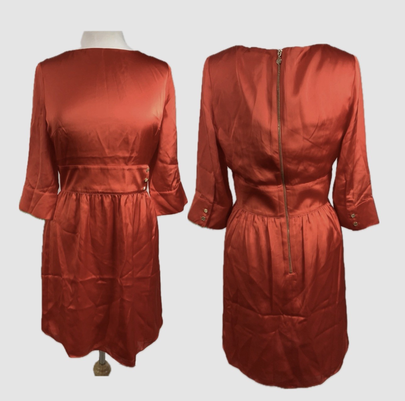 Emily McCarthy Fiery Red Belted Dress Size X Large