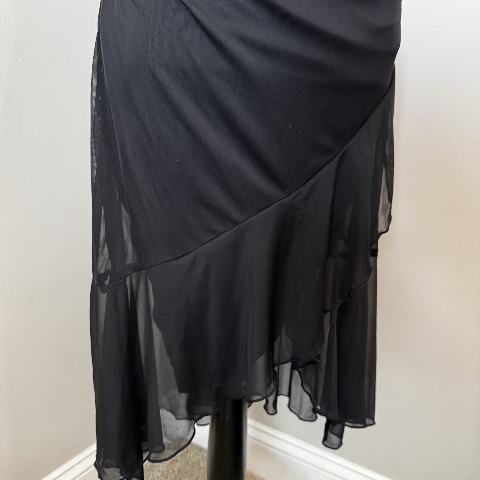 Vtg Ruby Rox Black Dress Whimsi Goth Grunge Size XL Juniors Stretchy 90s Y2K