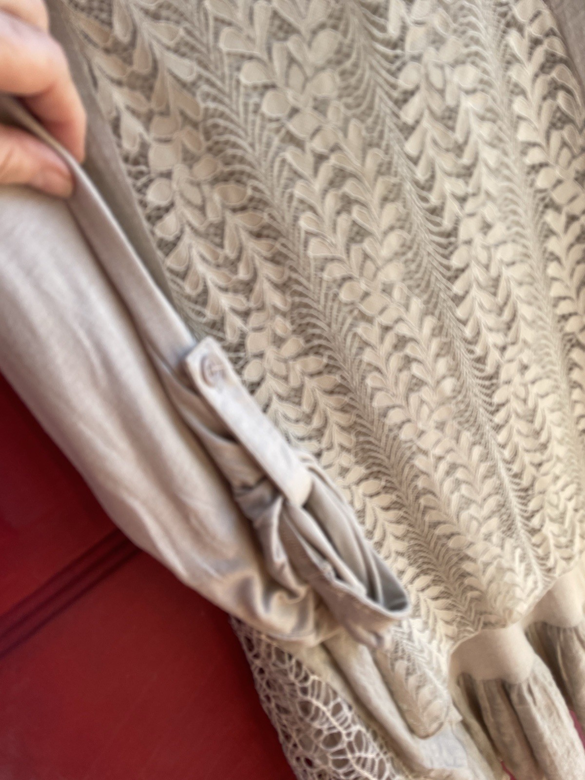 Indigo Soul Bohemian Dress, Size Small, Light Beige, Cotton