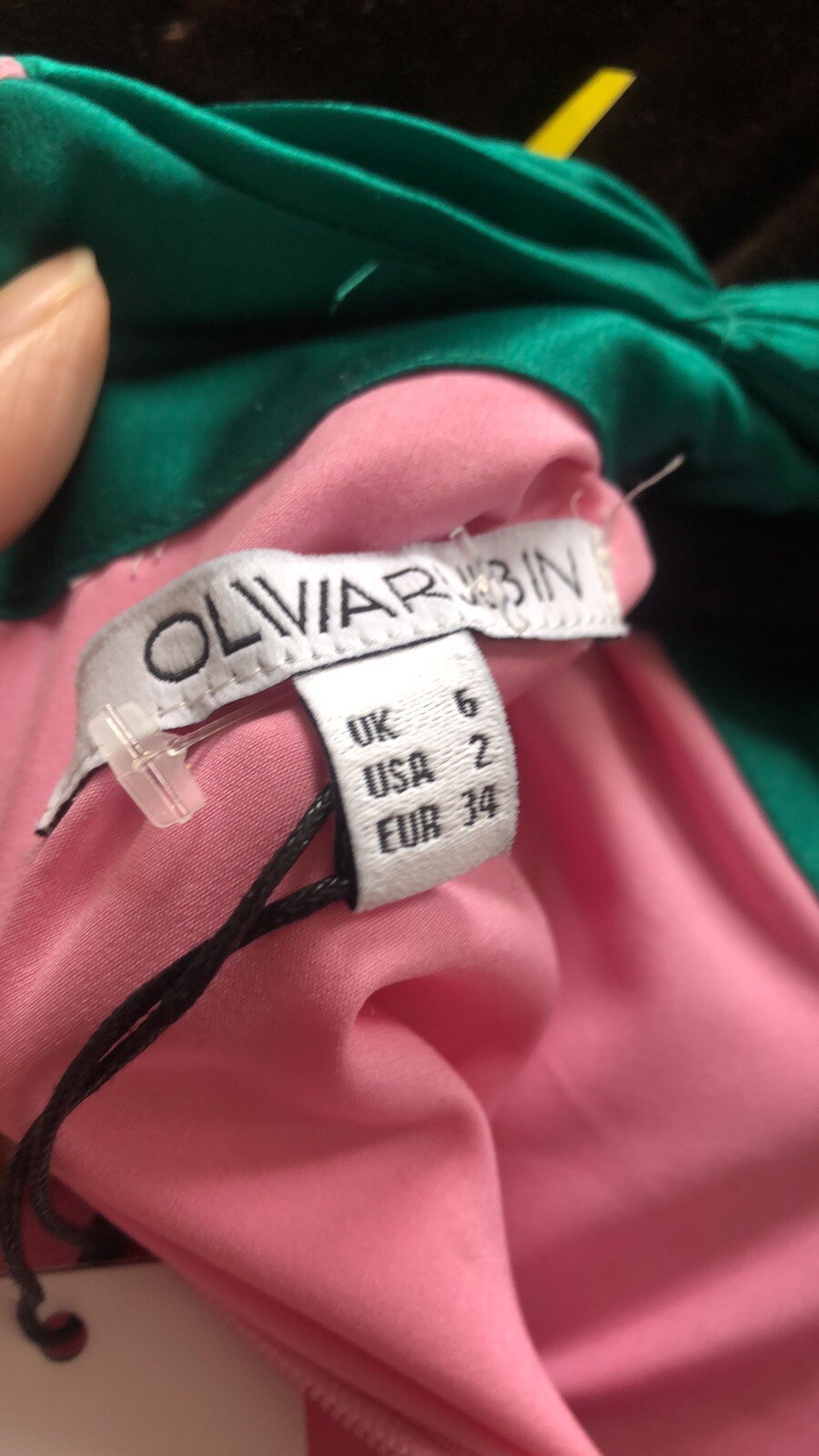 Olivia Rubin Gwen colorblock muli color long sleeve maxi dress UK 6 US 2 NWT