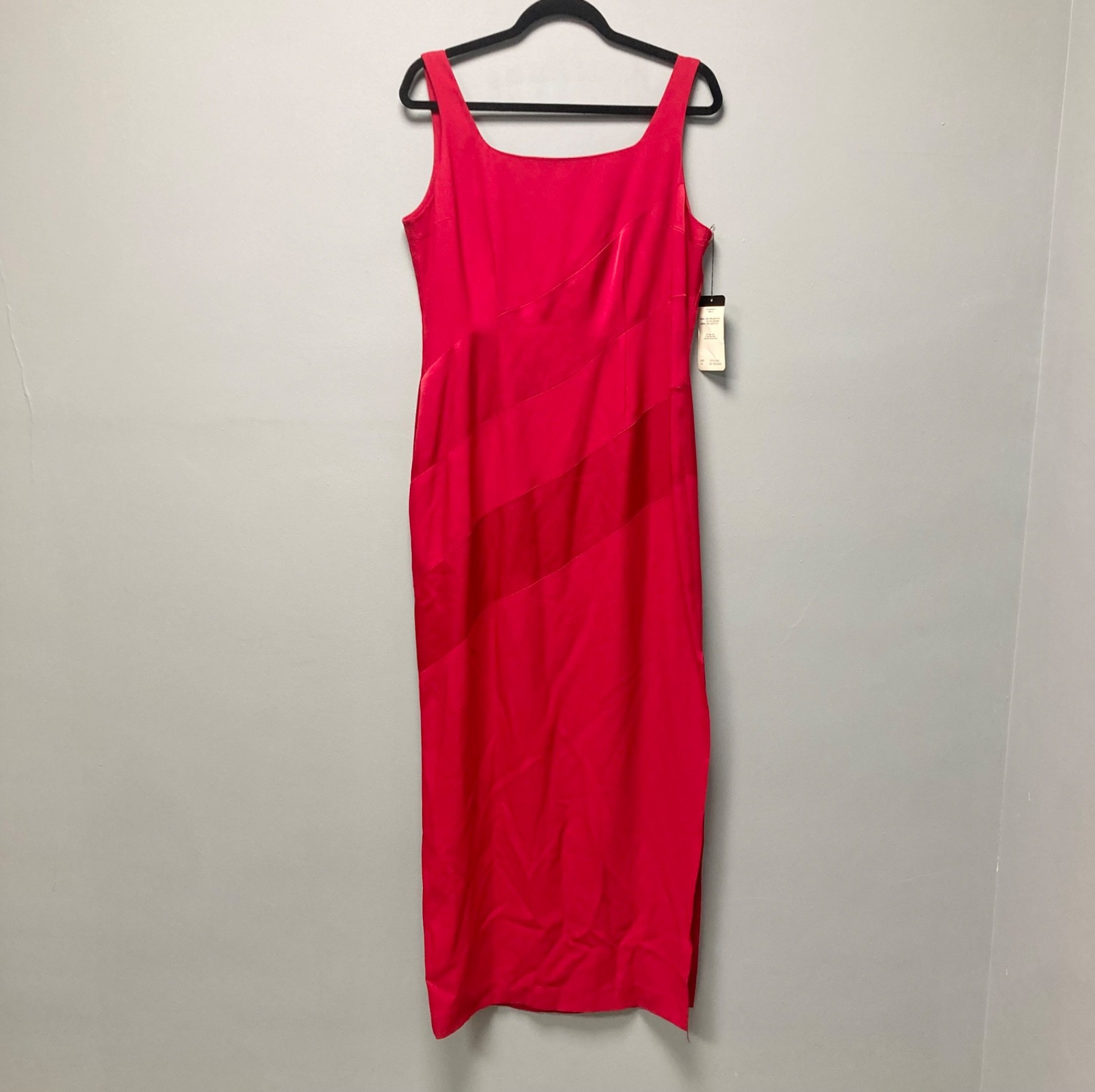 Adrianna Papell Evening Red Sleeveless Column Maxi Dress 031300460 Mens Size 12