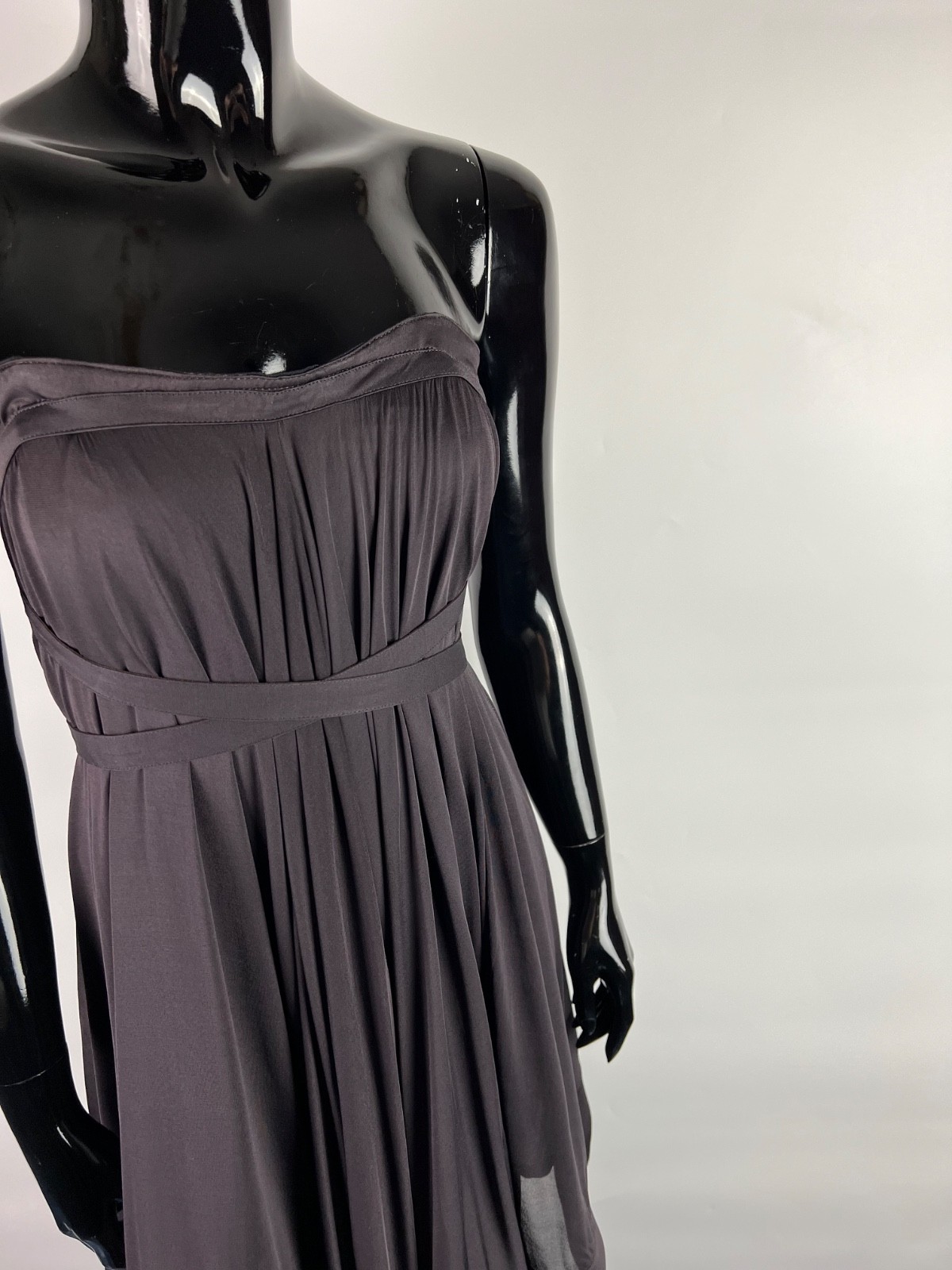 Celine Asymmetrical Sleeveless Belted Pleated Corset Dress Size S