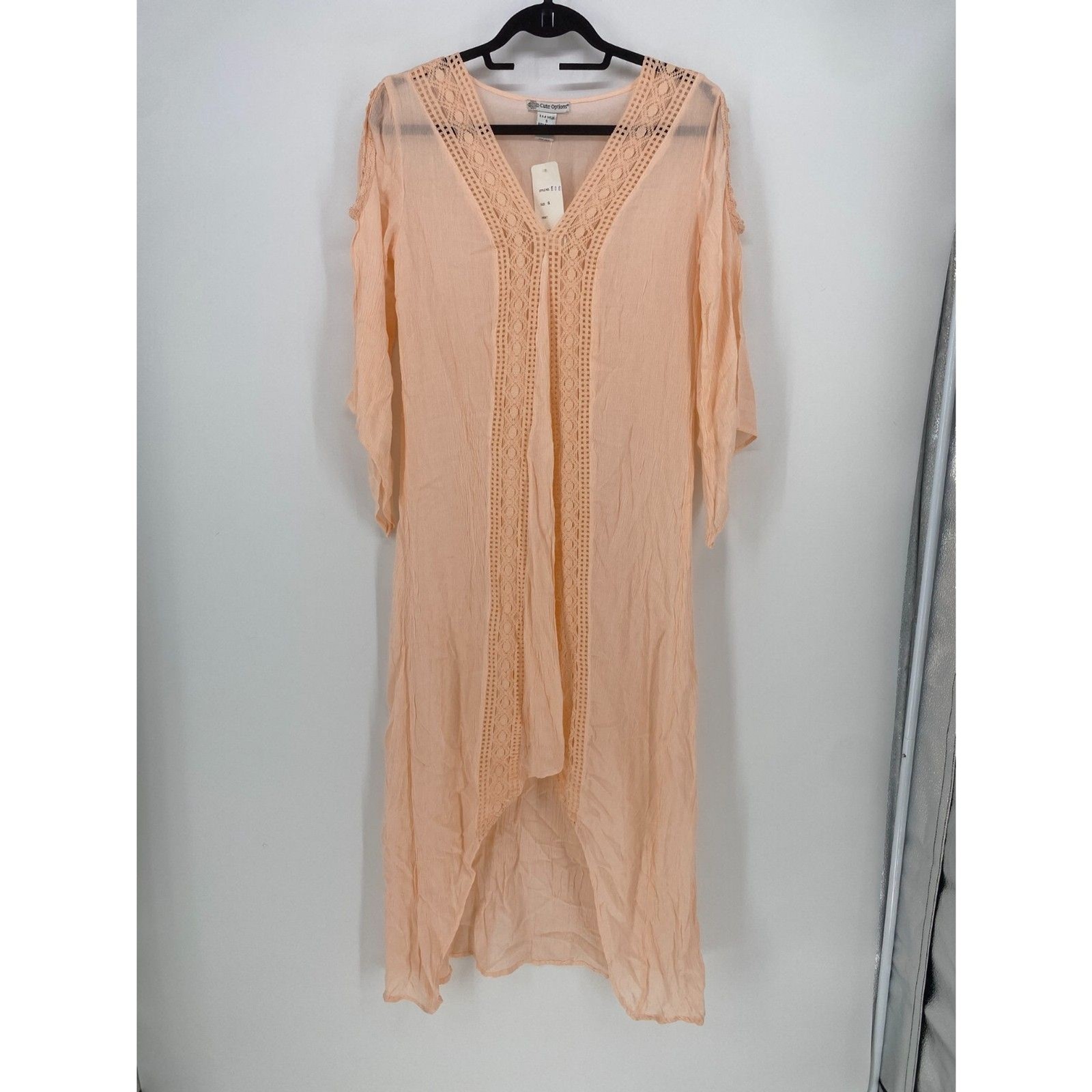 NWT Cute Options Semi-Sheer Boho High-Low Kaftan Duster Womens Small