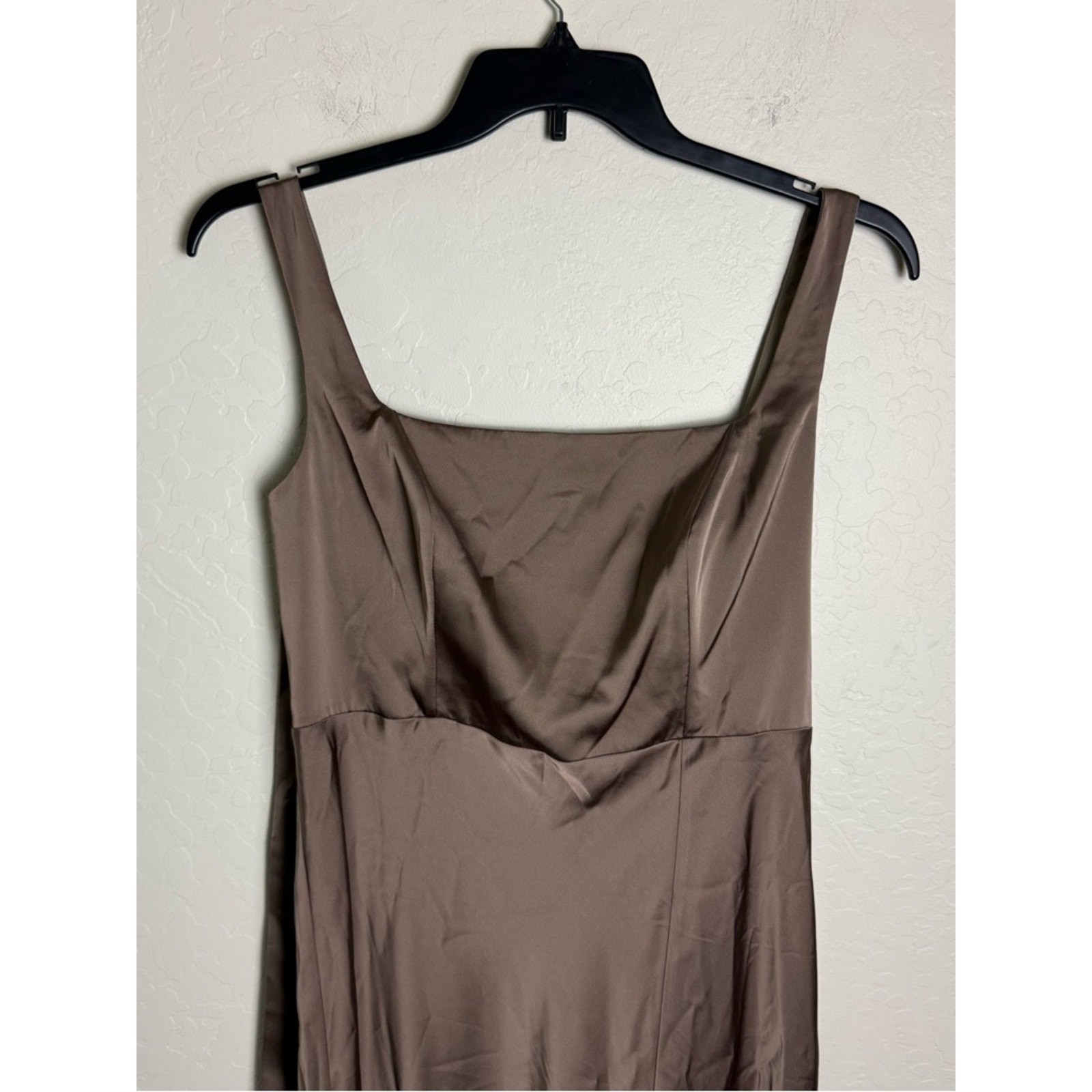 Birdy Grey Alex Dress Matte Satin Mocha Brown Large NWT