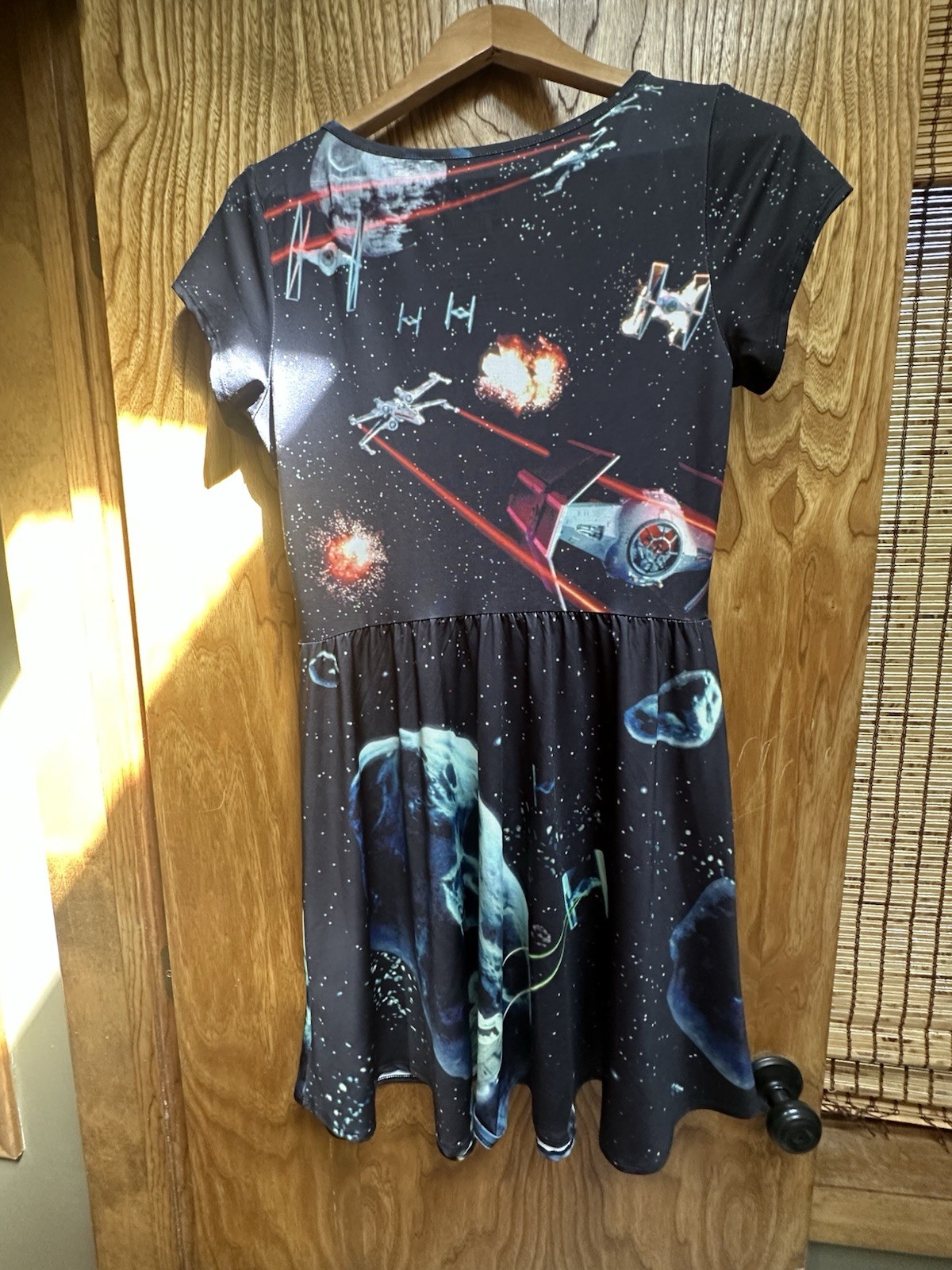 STAR WARS Women Mighty Fine Sz M Spaceship Black Dress