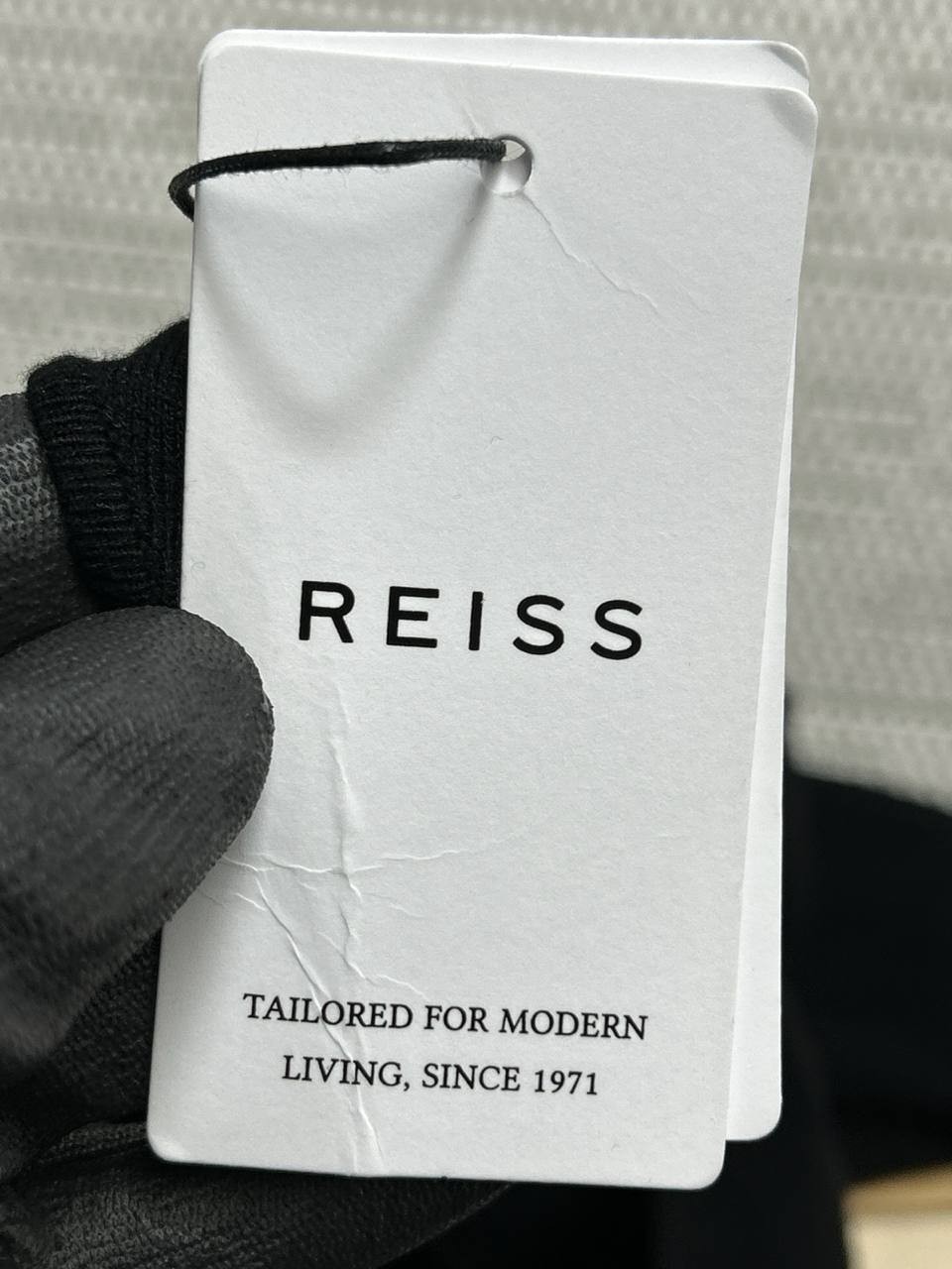 Reiss Midi Sweater Dress Womens Medium Black Stretch Tailored Knit Ribbed New