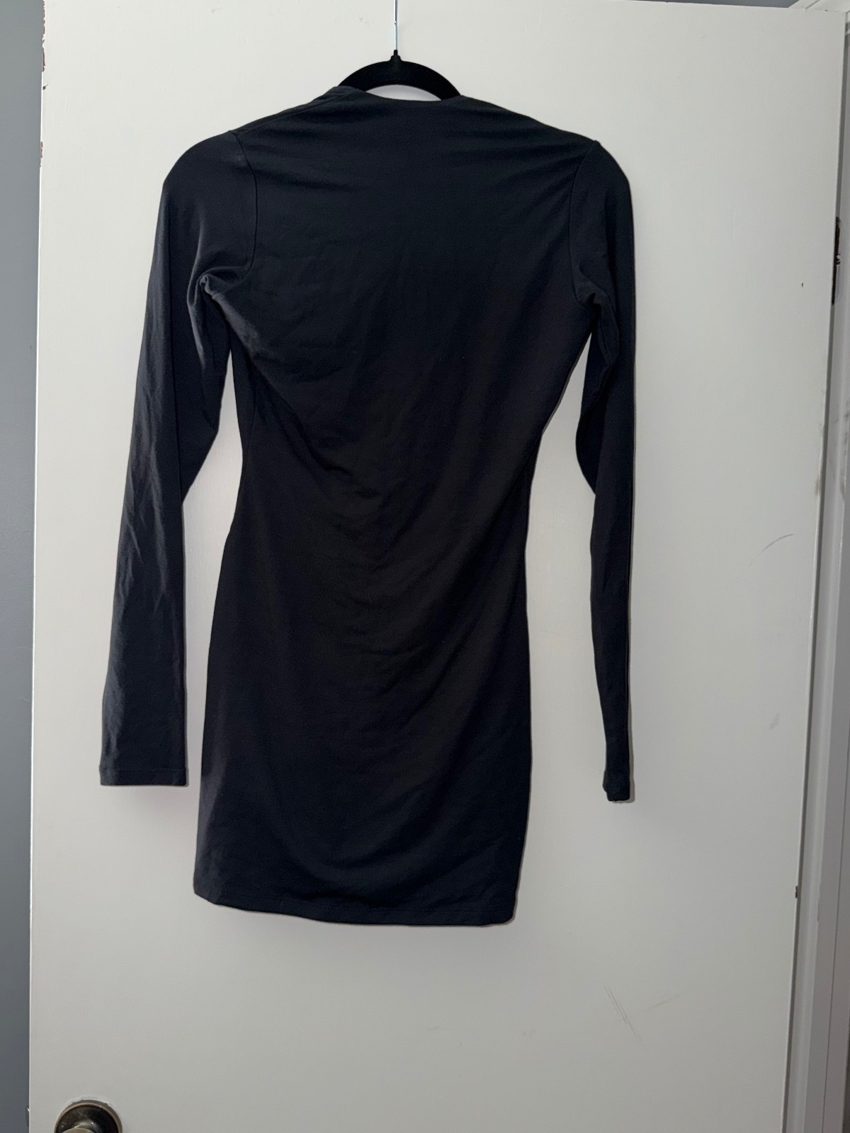 Skims Smooth Layers Plunge Mini Dress in Obsidian, Size S