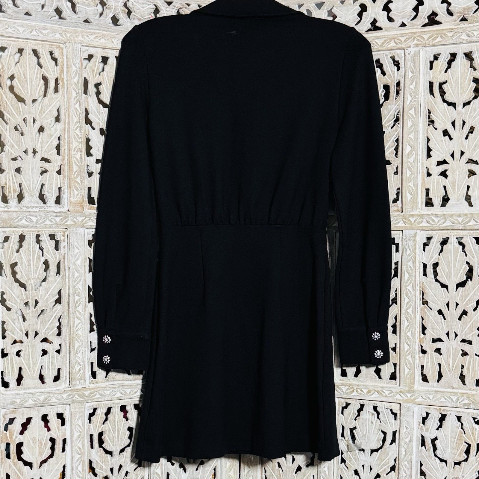 Paris Atelier & Other Stories Elegant Black Long Sleeve Mini Dress SZ XS