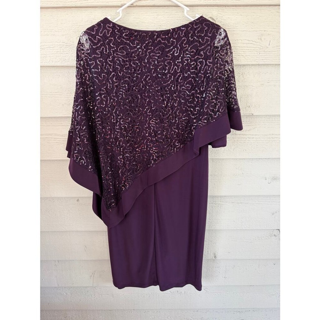 Roz & Ali Purple Sequined Midi Dress
