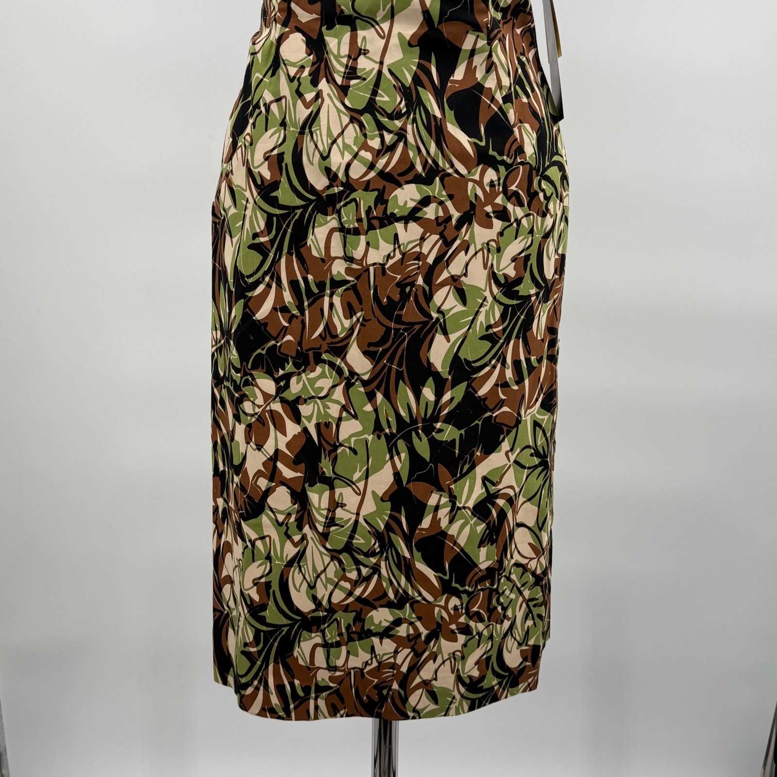 Donna Ricco New York Abstract Leaf Halter Midi Dress Women’s Size 10