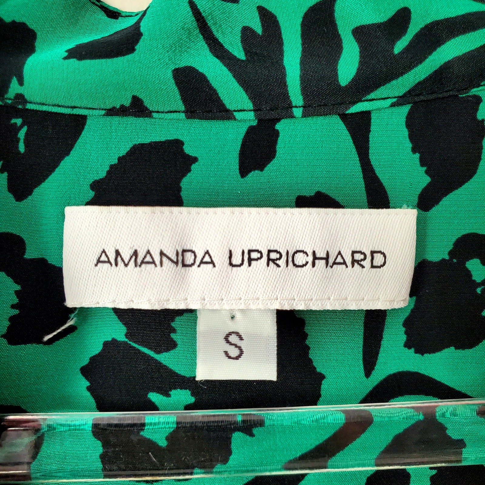 Amanda Uprichard Kelly Green Black Silk Belted Dress S Modern Career Classic USA
