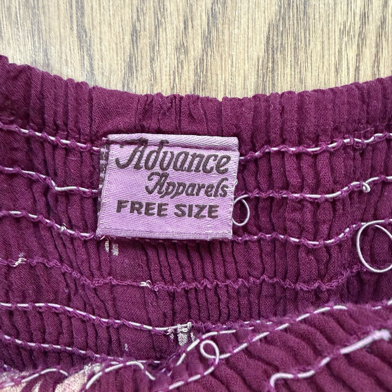 Advance Apparels Dress Womens One Size Burgundy Smocked Tiered Artsy Festival