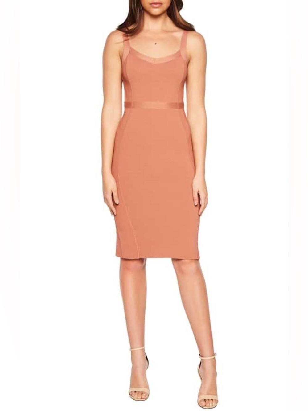 Bardot Katy Mixed Stitch Sweater Dress Chestnut US 6 Small