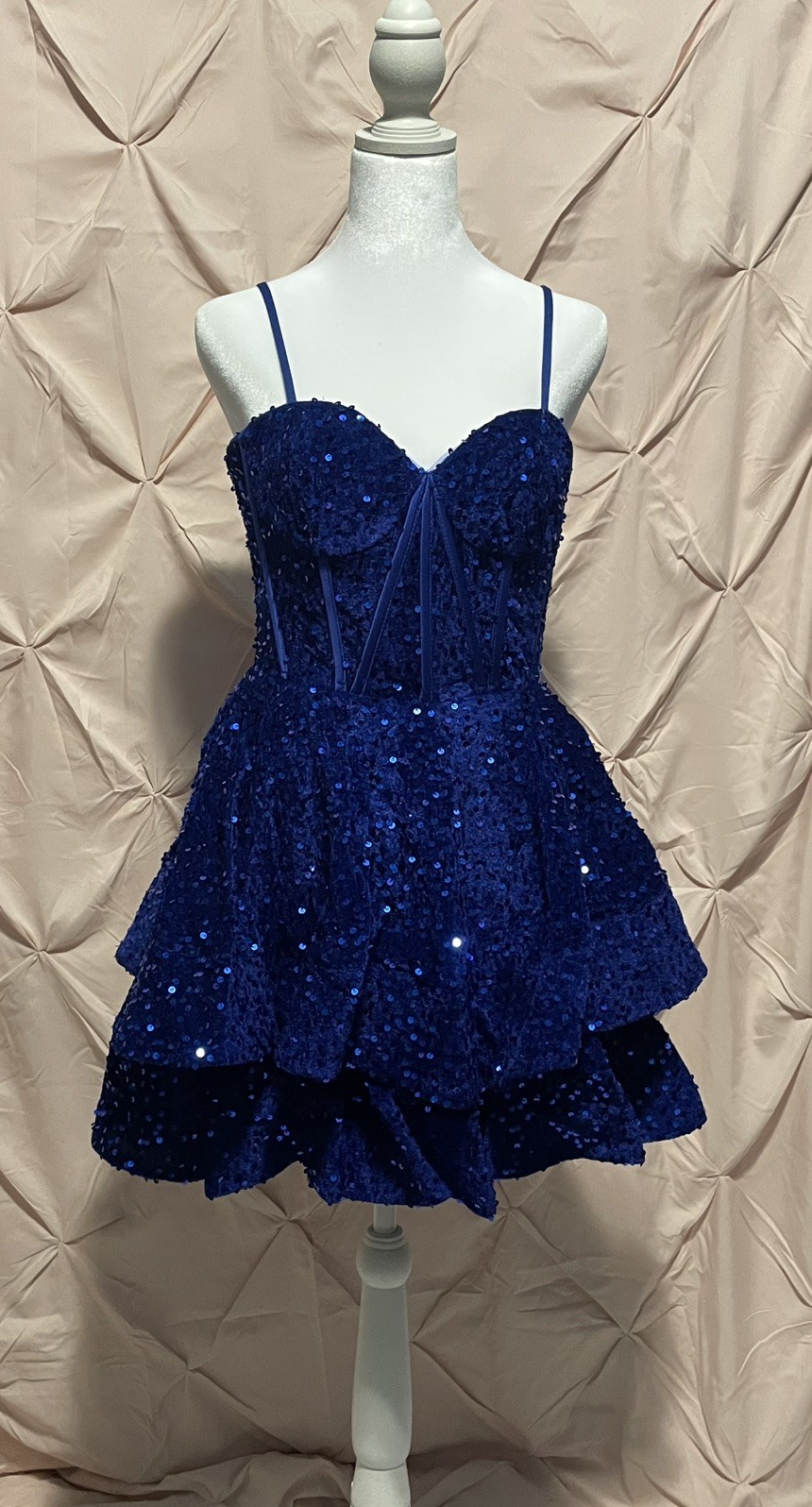 Blue sequin dress for prom or any occasion, new Size 6