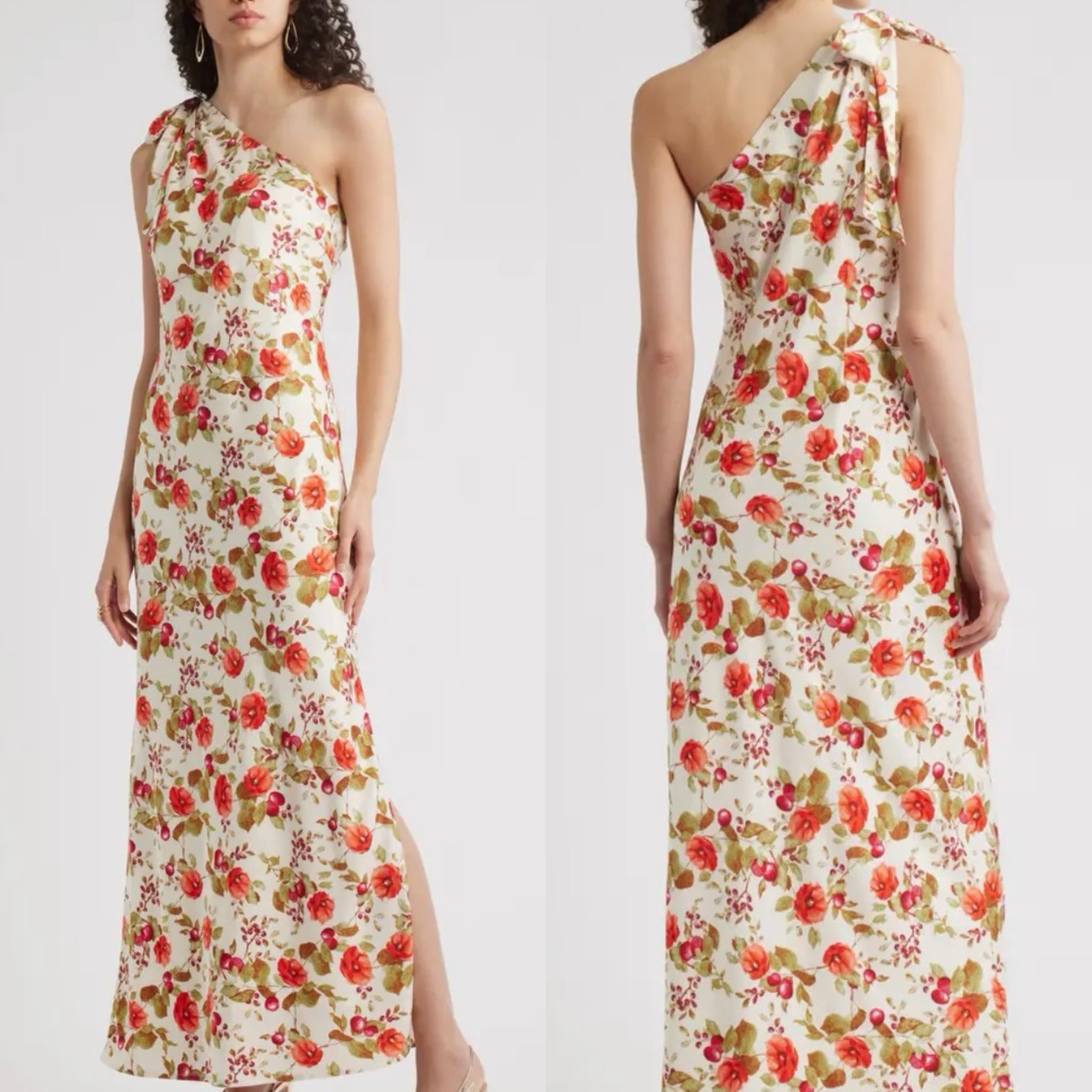 NEW Chelsea 28 Floral Maxi Dress One Shoulder Bow Wedding Guest Summer XL