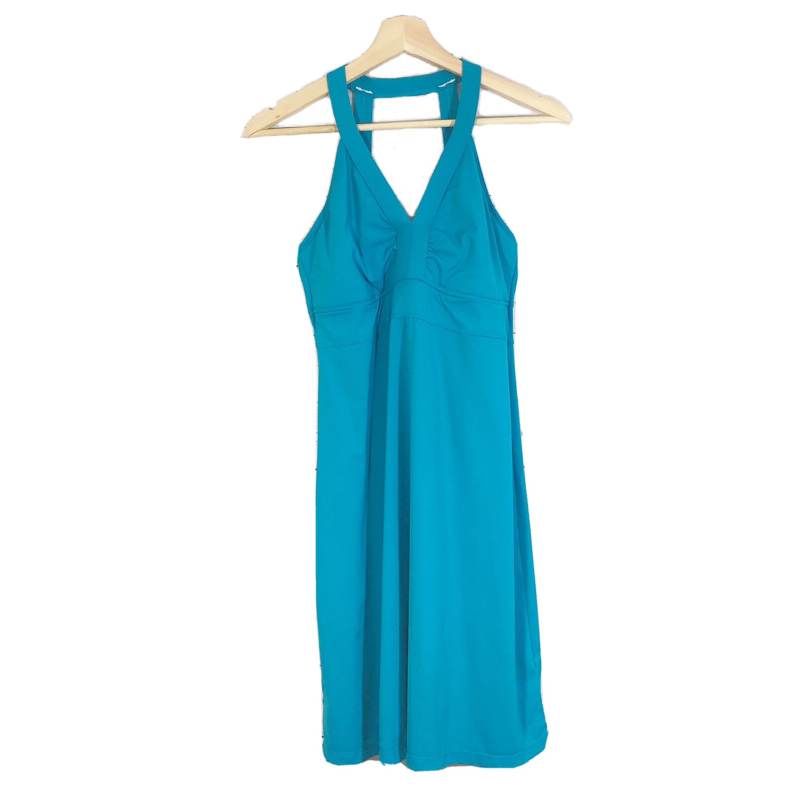 Athleta Sunfish Kauai Swim Dress V-Neck Turquoise Blue Sz S