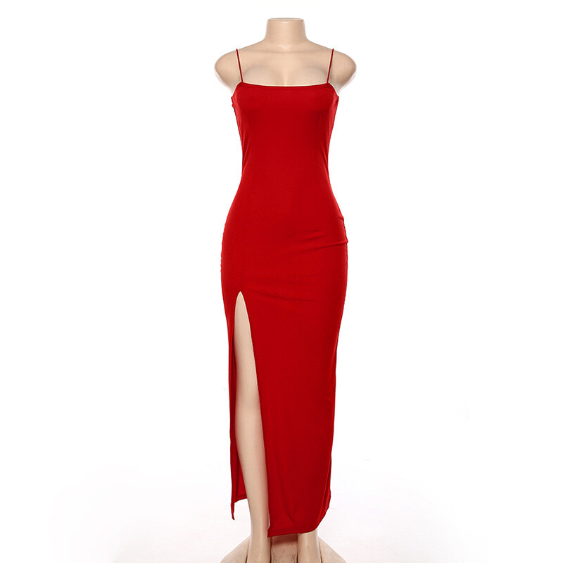 Sexy Womens Elegant Dress High Split Sleeveless Bodycon Cocktail Evening Party