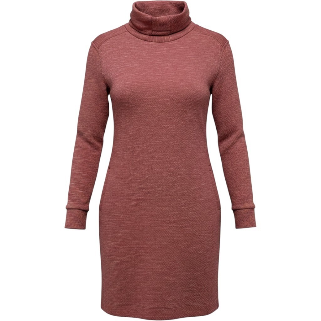 prAna Burgundy Textured Knit Turtleneck Long Sleeve Casual Dress Women’s Medium