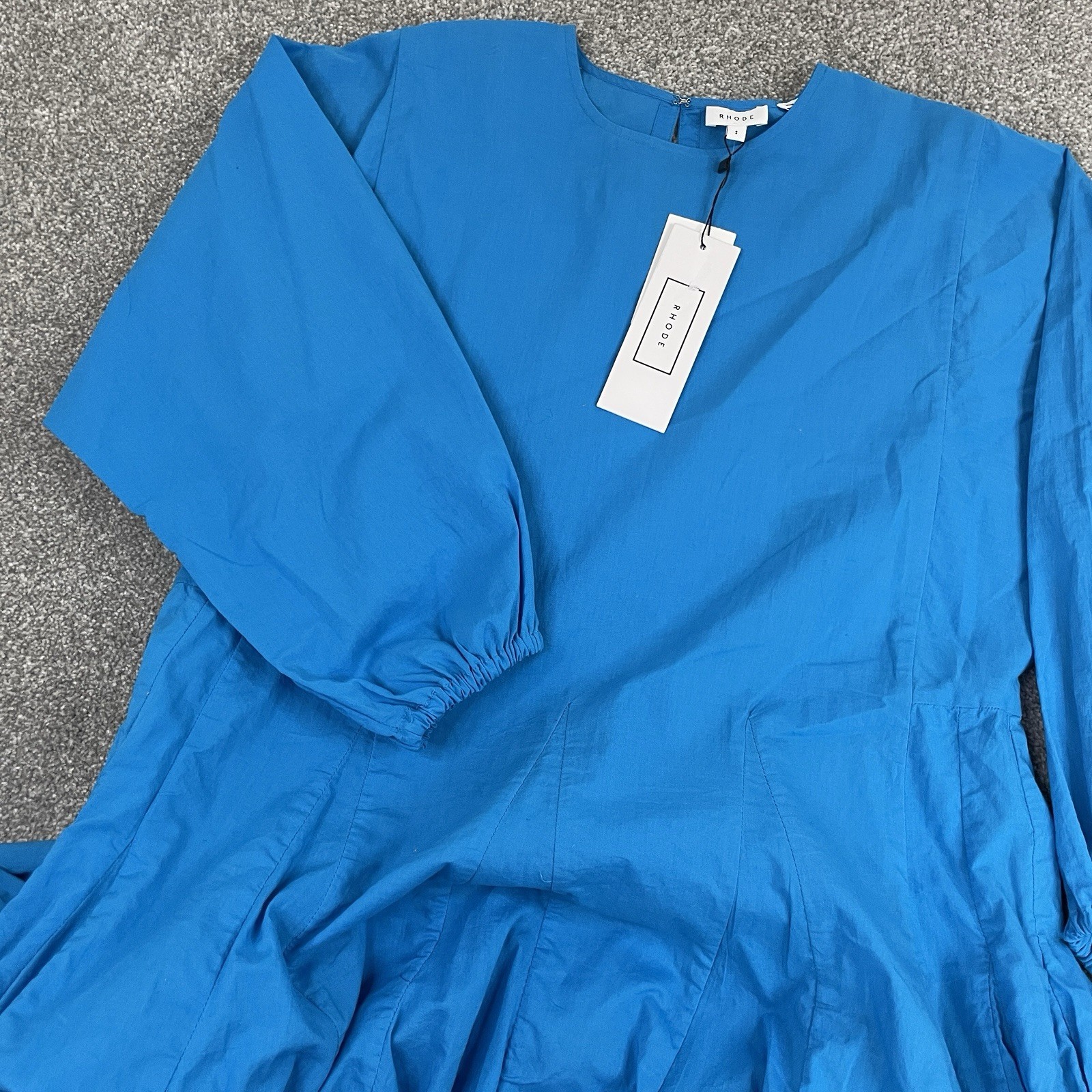 Rhode Ella Dress Womens S Mini Short Adriatic Blue Designer Preppy No Belt NWT