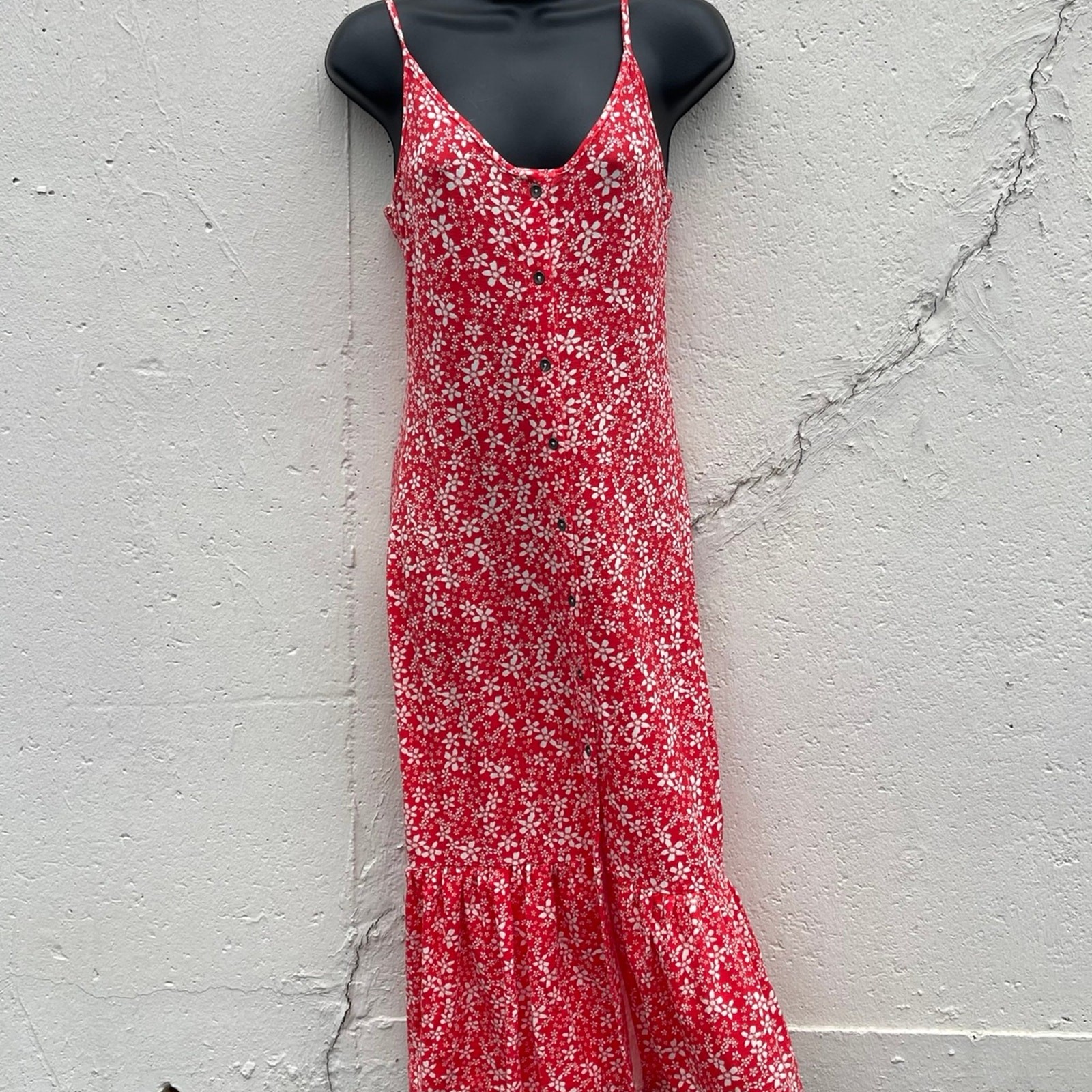 Floral midi cottagecore bohemian romantic feminine maxi ruffled countryside sz S