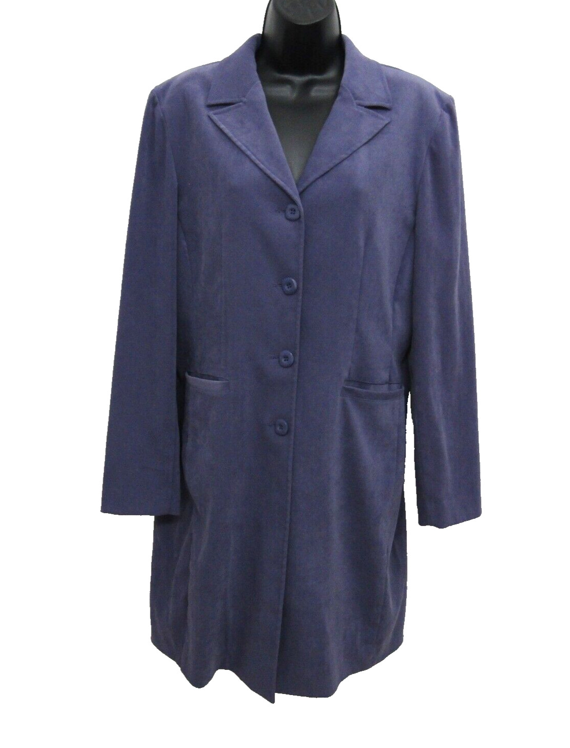 Amanda Smith Womens Jacket Dress Size 10 Blue Knee Lenght Long Sleeve Button