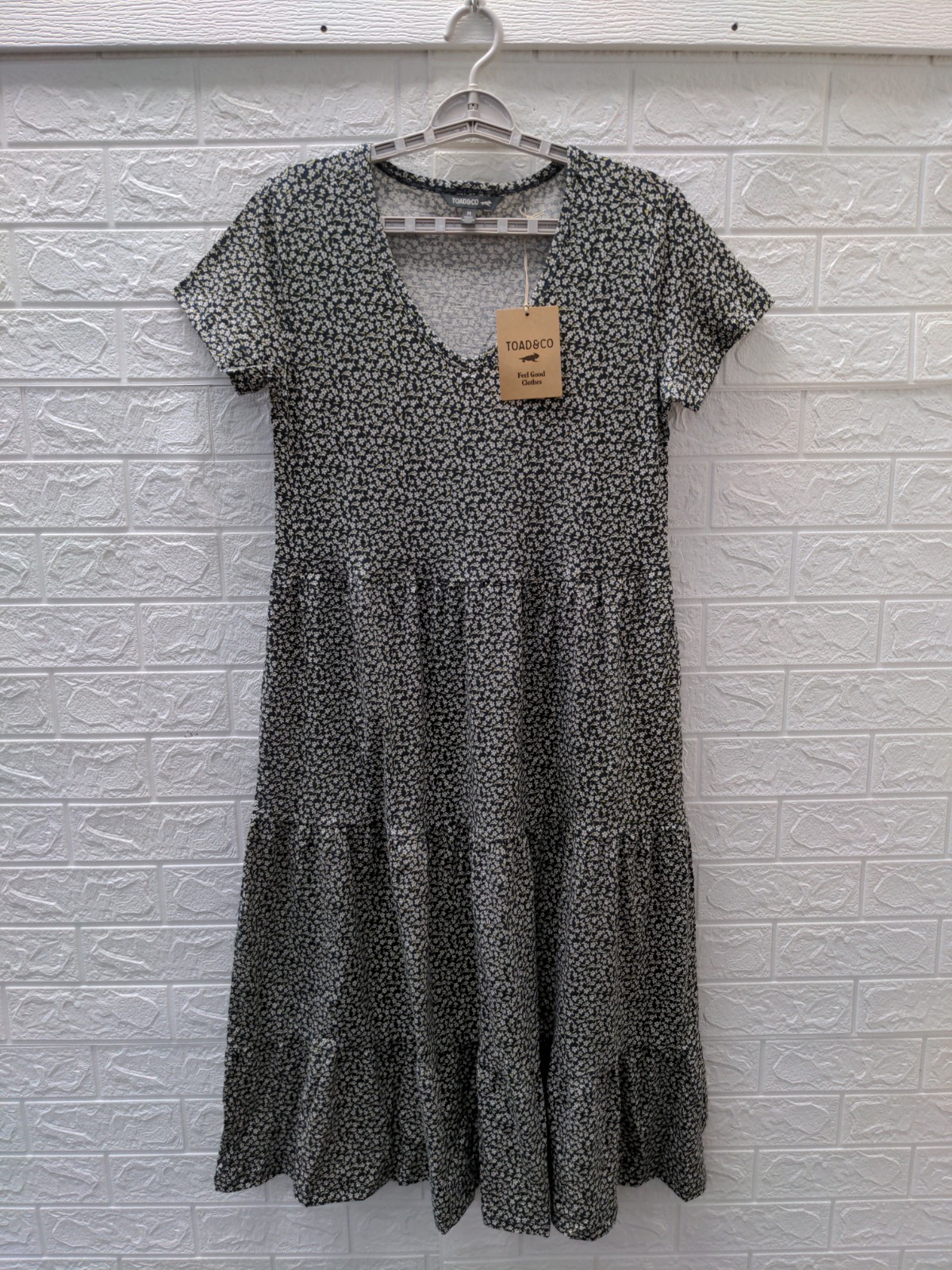 New Toad & Co Marley Tiered Midi Dress Midnight Sz M