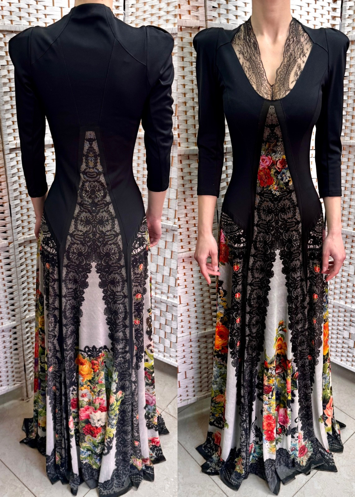 Michal Negrin Elegant Full length Floral Dress Size – 36 – NWT #2#