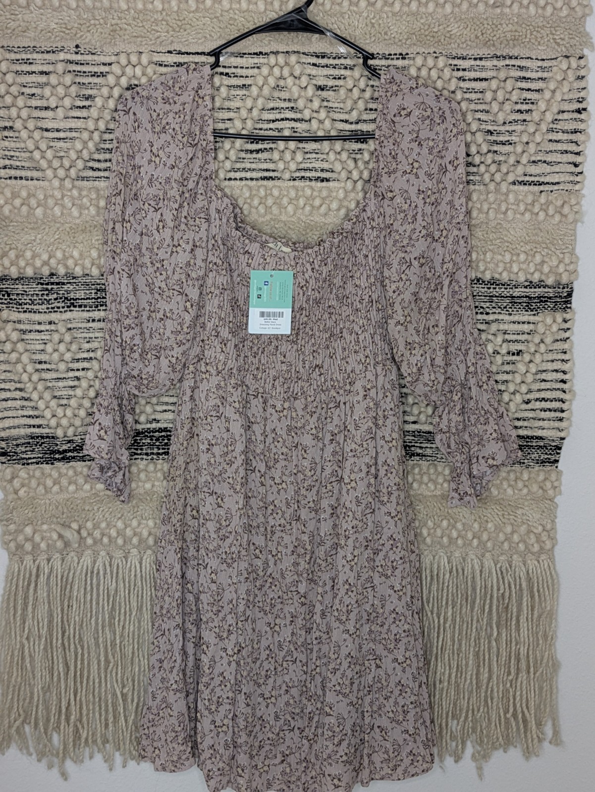 Floral Purple Pink Peach Love California Size Medium Women’s Dress Long Sleeve