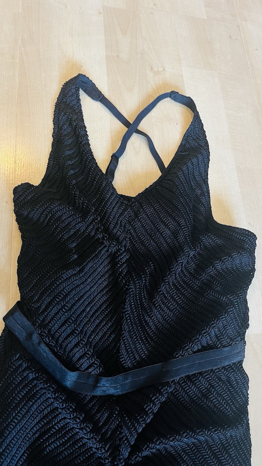 Philosophy Black V-Neck Sleeveless Maxi Dress Knit Stretch Formal Size M
