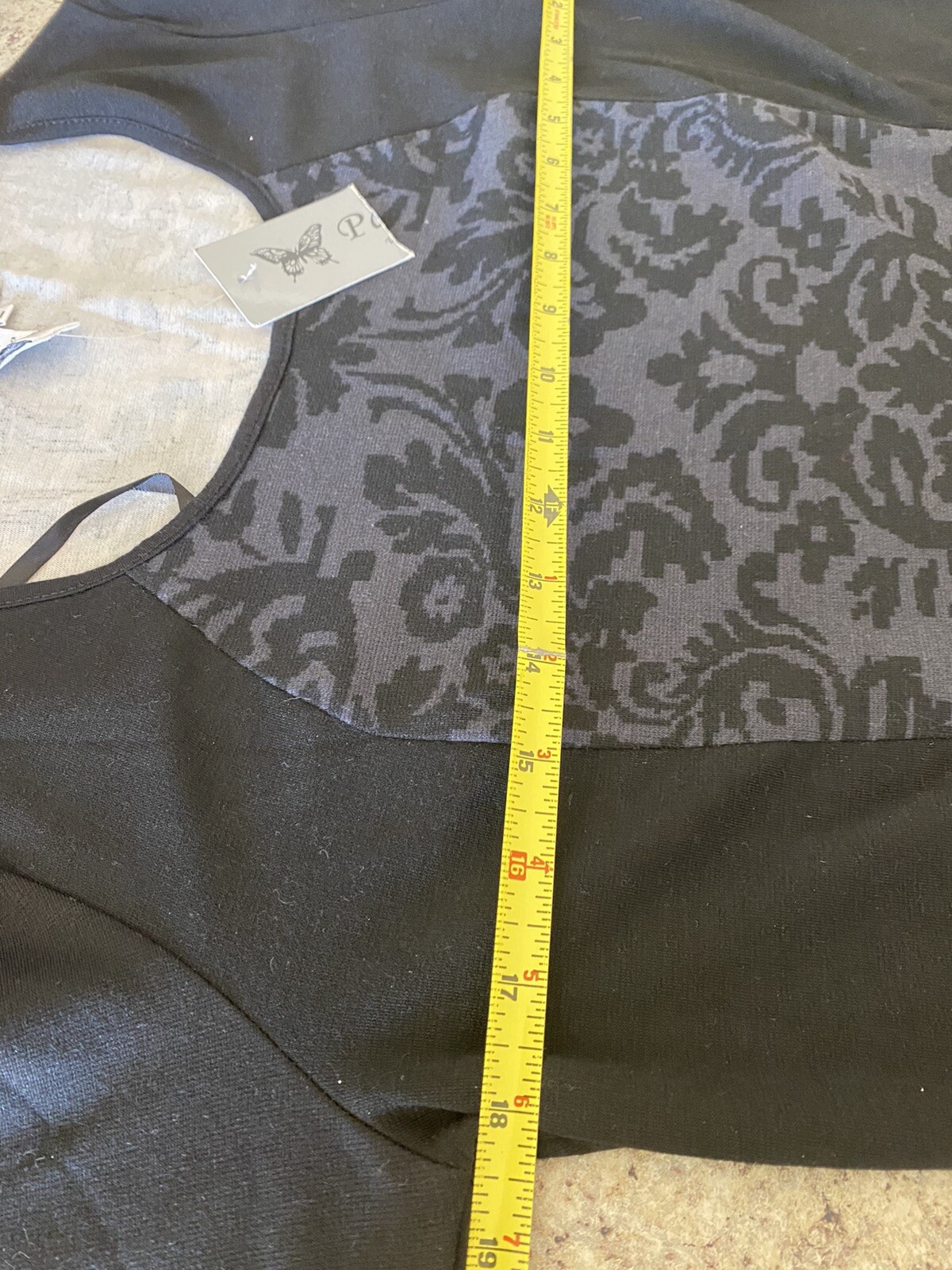 NEW Papillon Nordstrom L Soft Knit Shift Dress Black Gray Round Neck Pullover