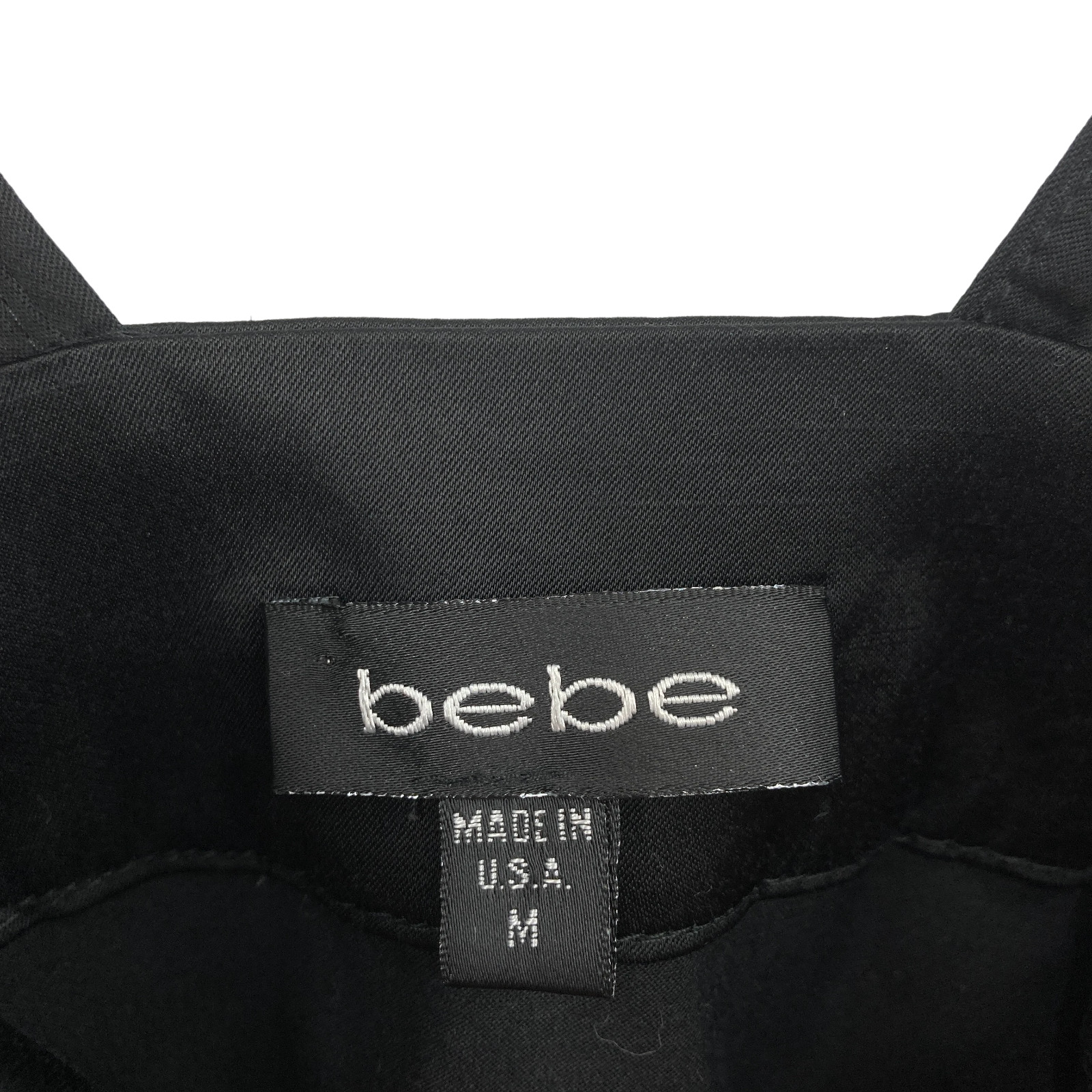 bebe Size M Black Rhinestone Buckle Strapless Mini Dress Women Party Cocktail